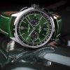 Green Leather Straps Replica Premier B01 Chronograph 42 Bentley British Racing Green Watches